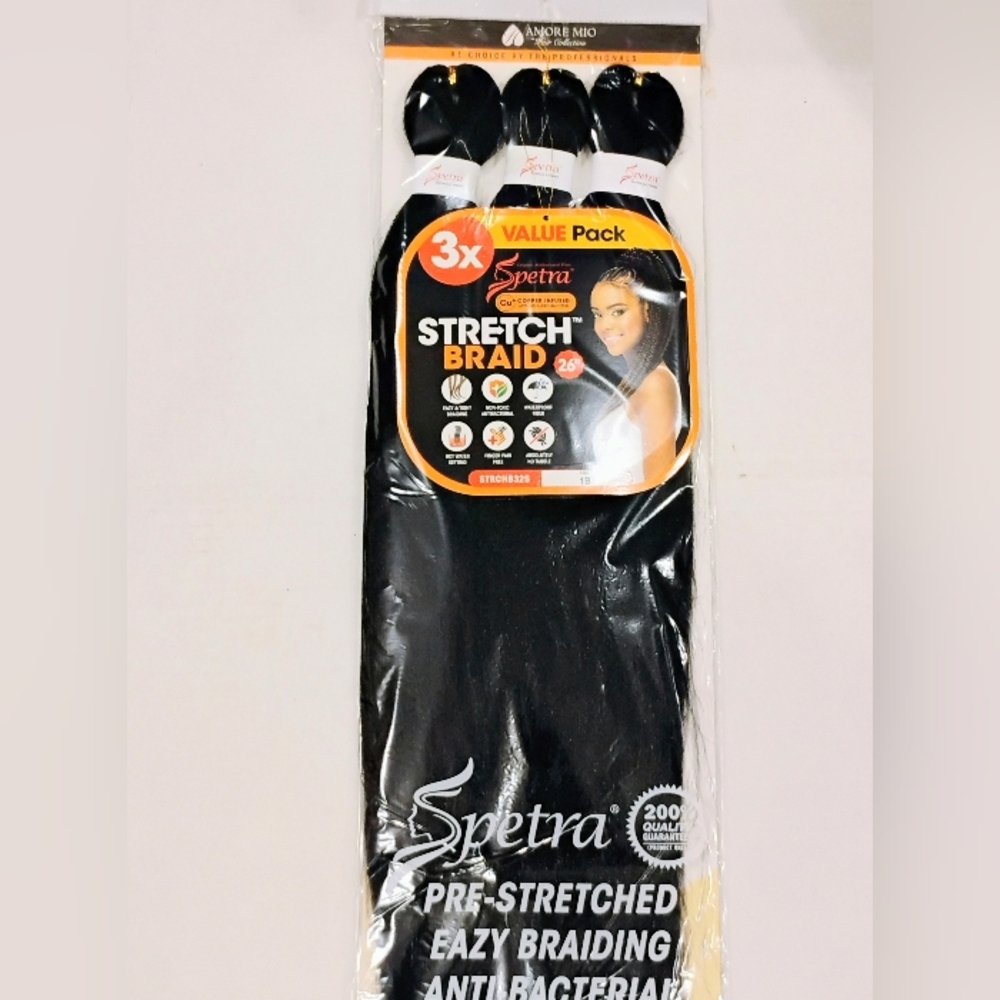 Stretch Braid Hair Extensions Color 1B
